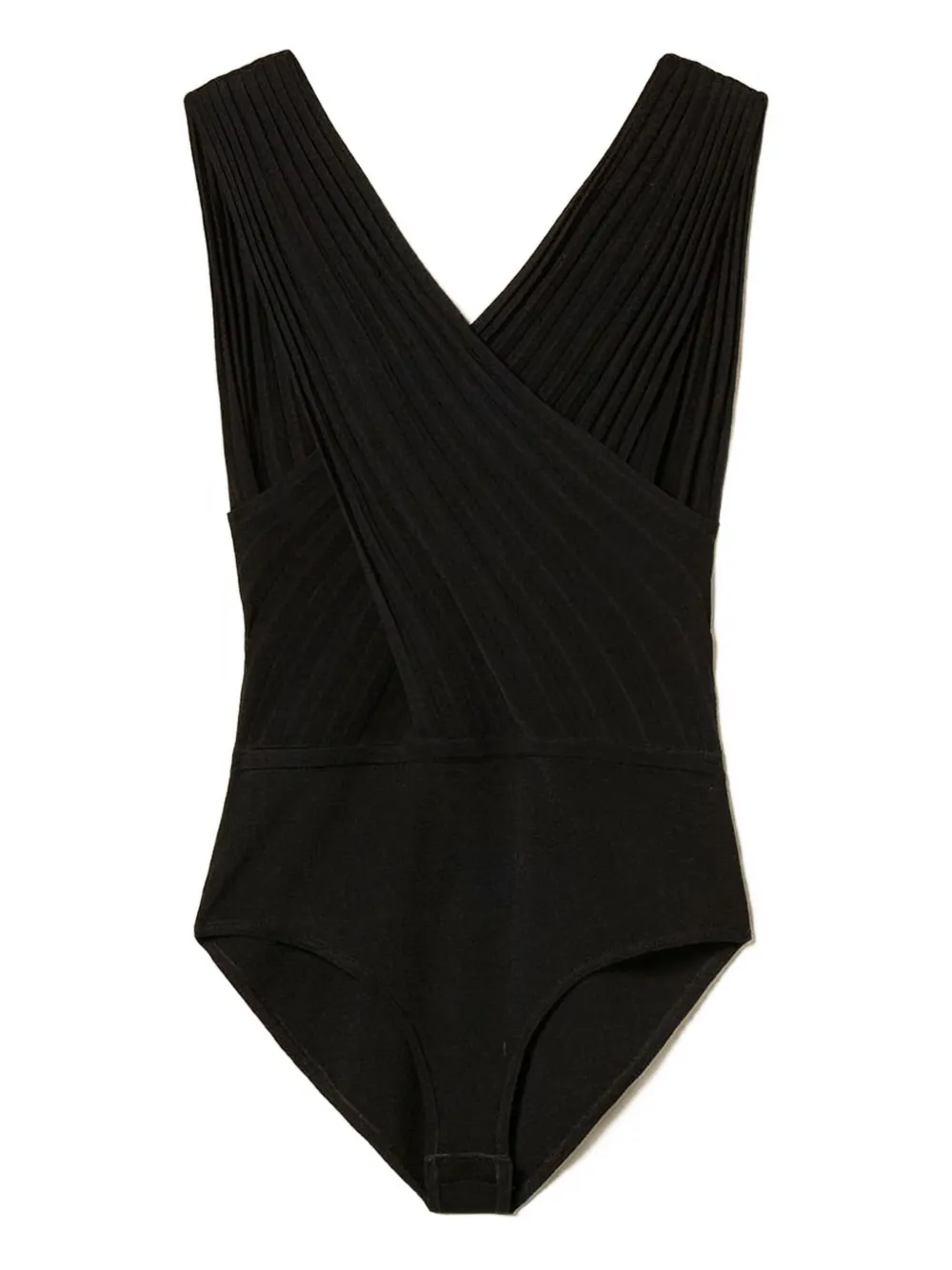 Боди в рубчик с V-образным вырезом TWINSET, черный 
Боди в рубчик с V-образным вырезом TWINSET, черный