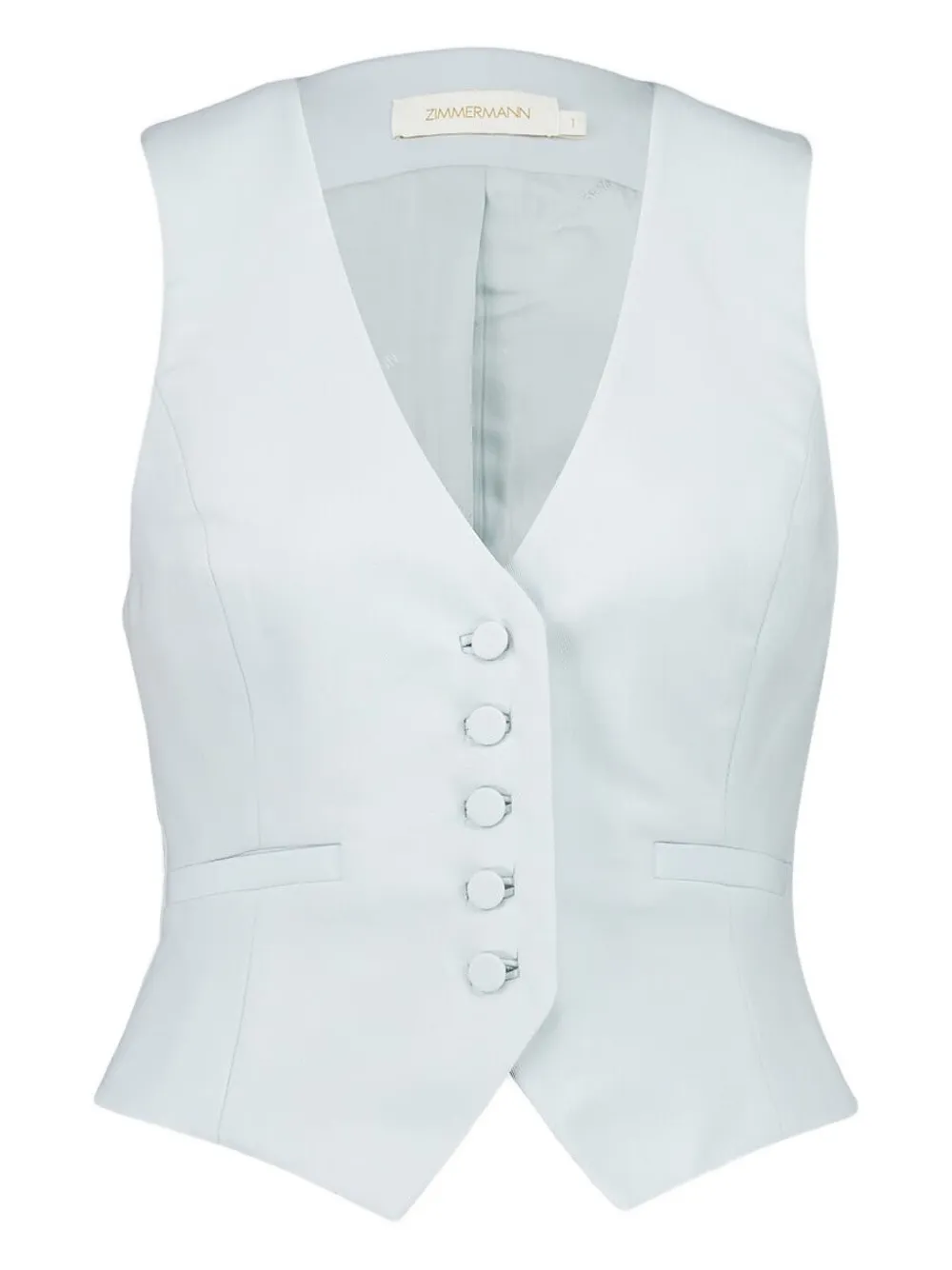 Жилет Sea Foam с V-образным вырезом ZIMMERMANN, синий 
Жилет Sea Foam с V-образным вырезом ZIMMERMANN, синий