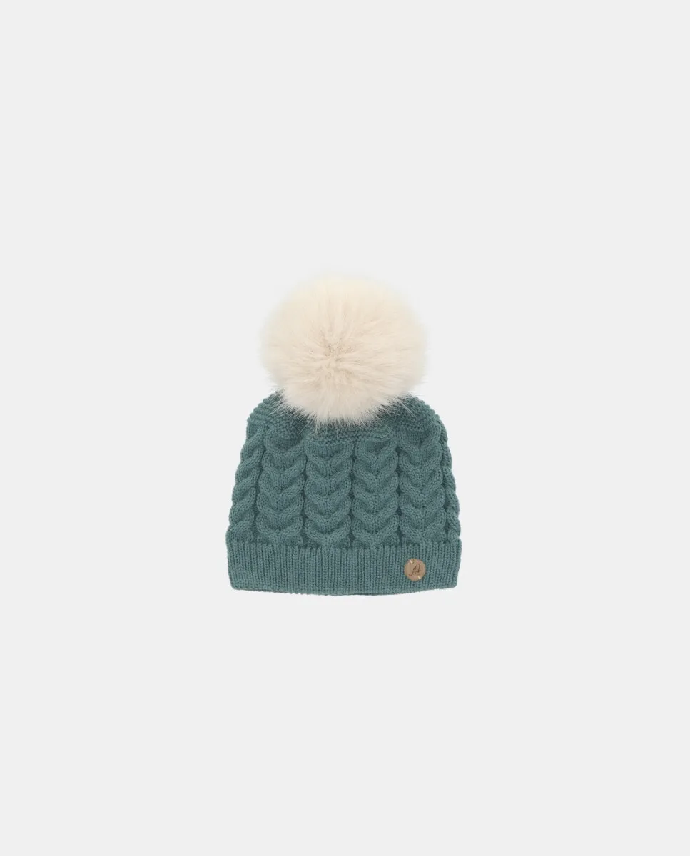 Вязаная шапка с помпоном из искусственного меха зеленого цвета Martín Aranda
Вязаная шапка с помпоном из искусственного меха зеленого цвета Martín Aranda