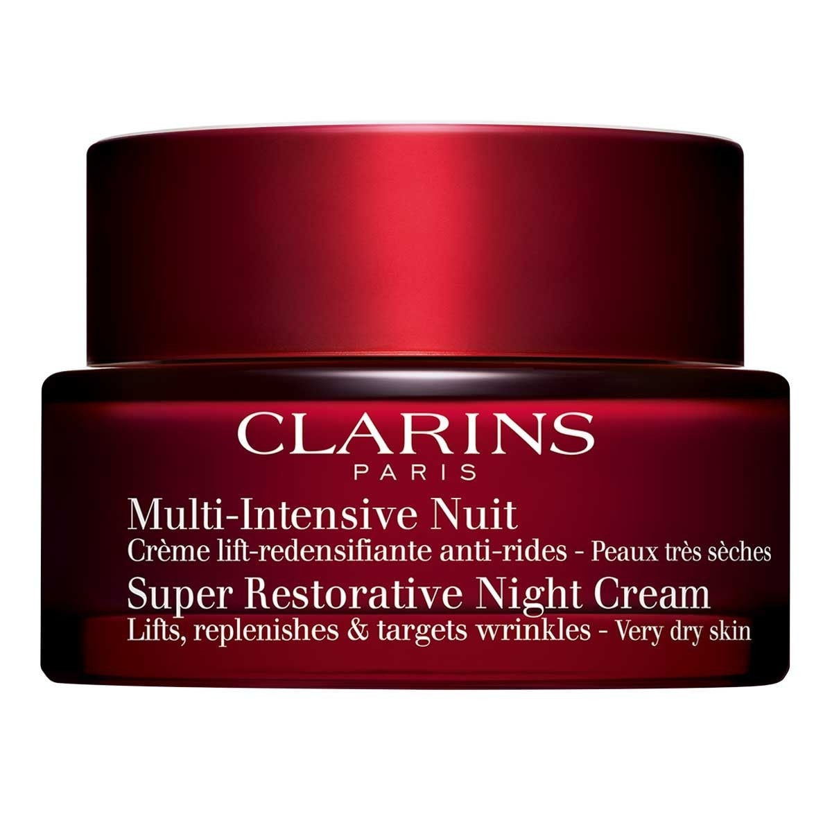 Ночной крем для лица multi-intensive 50+ super restorative night cream all skin types Clarins, объем 50 мл.
Ночной крем для лица multi-intensive 50+ super restorative night cream all skin types Clarins, объем 50 мл.