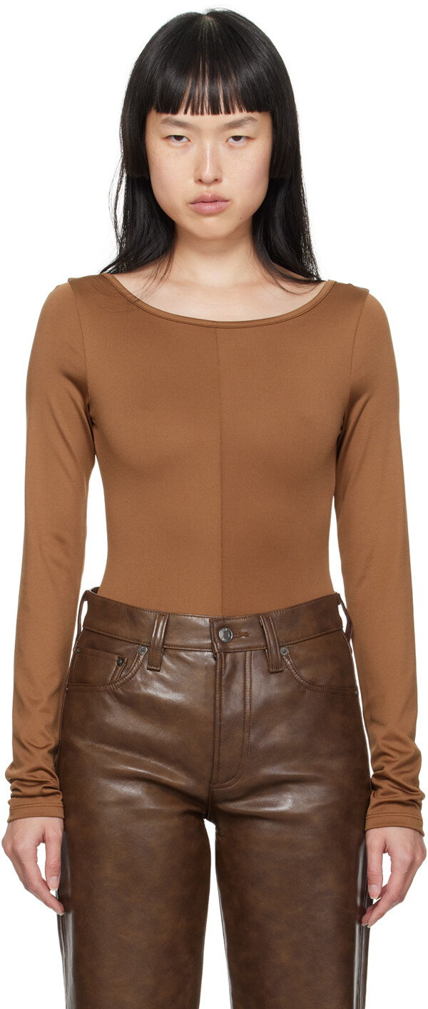 AGOLDE Коричневое боди Paulette 
AGOLDE Коричневое боди Paulette