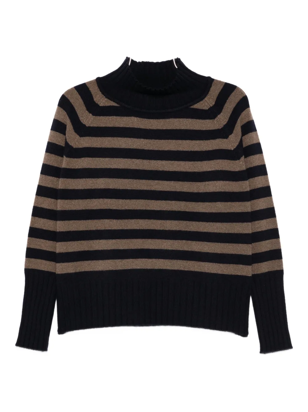 Полосатый свитер с высоким воротом BeYou, коричневый 
Полосатый свитер с высоким воротом BeYou, коричневый