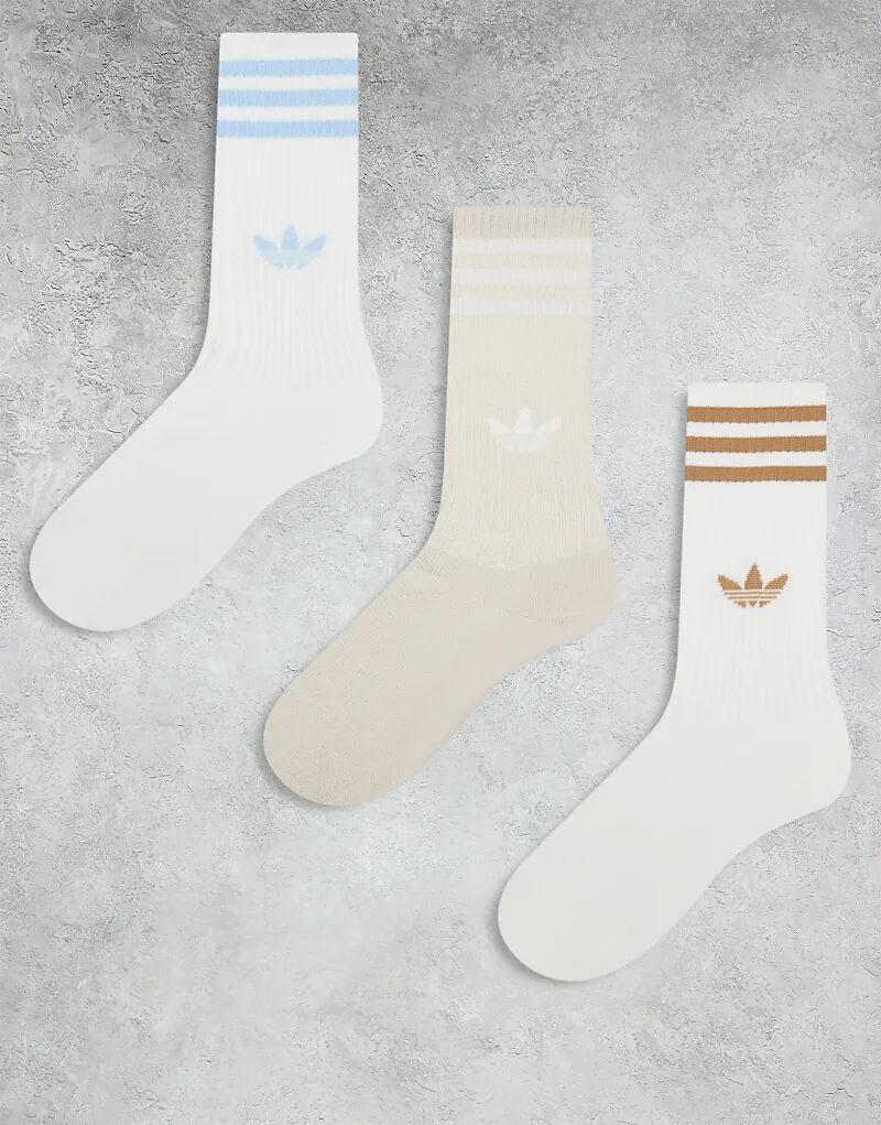 Носки adidas Originals adicolor Trefoil, 3 Пары, белого и бежевого цветов 
Носки adidas Originals adicolor Trefoil, 3 Пары, белого и бежевого цветов