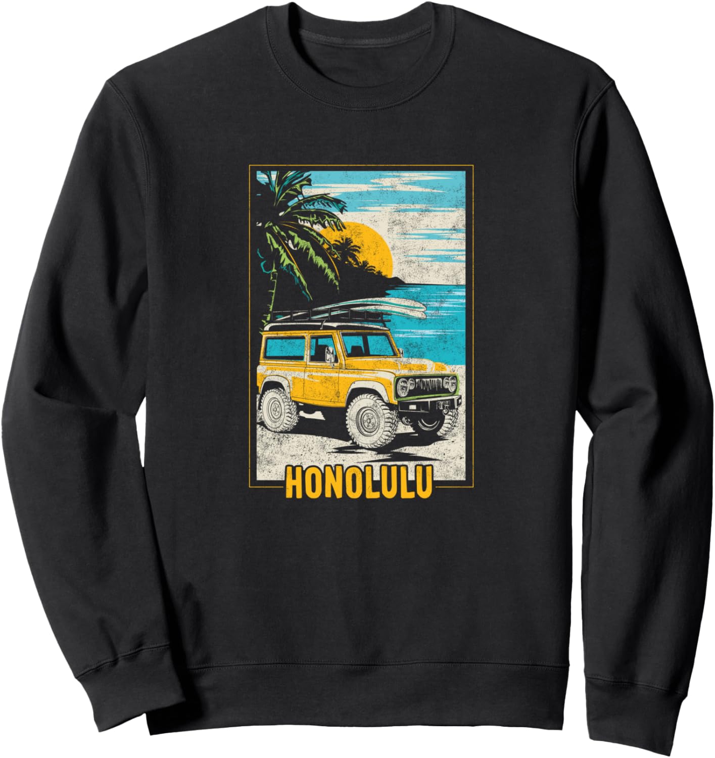Толстовка с винтажным изображением грузовика на пляже в Гонолулу Trendy Apparel, черный
Толстовка с винтажным изображением грузовика на пляже в Гонолулу Trendy Apparel, черный