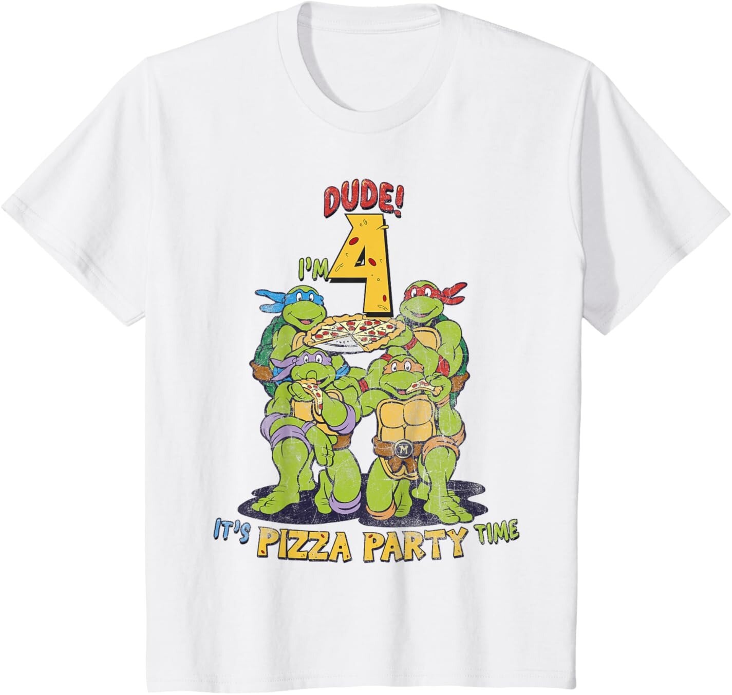 Футболка для подростков Teenage Mutant Ninja Turtles I'm 4 Dude Pizza Birthday Party, белый
Футболка для подростков Teenage Mutant Ninja Turtles I'm 4 Dude Pizza Birthday Party, белый