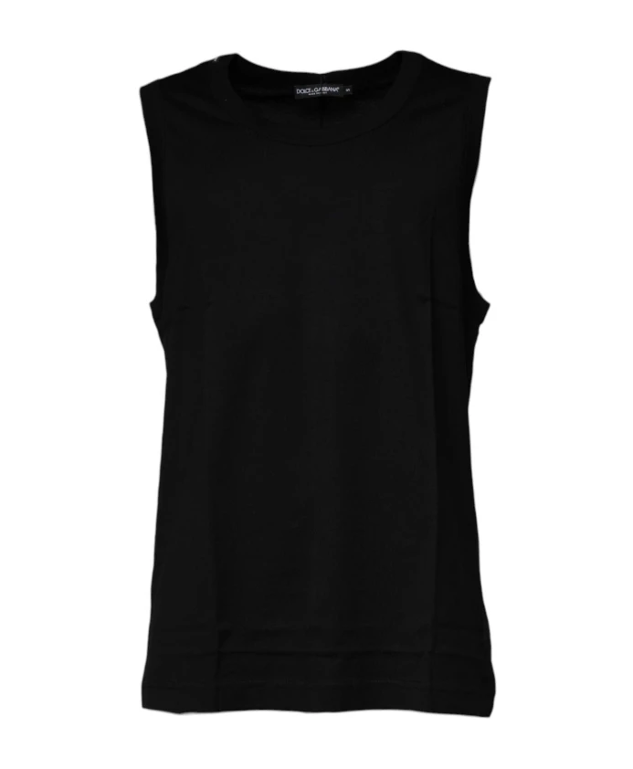 Черная футболка без рукавов с круглым вырезом Dolce & Gabbana, черный
Черная футболка без рукавов с круглым вырезом Dolce & Gabbana, черный
