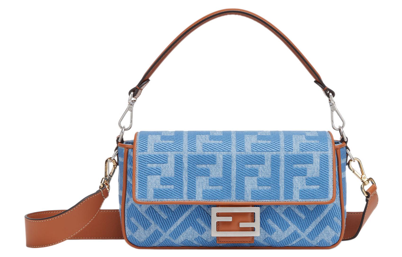 FENDI Сумка через плечо Baguette Cow Leather Trim Portable Crossbody Bag, женская синяя
FENDI Сумка через плечо Baguette Cow Leather Trim Portable Crossbody Bag, женская синяя