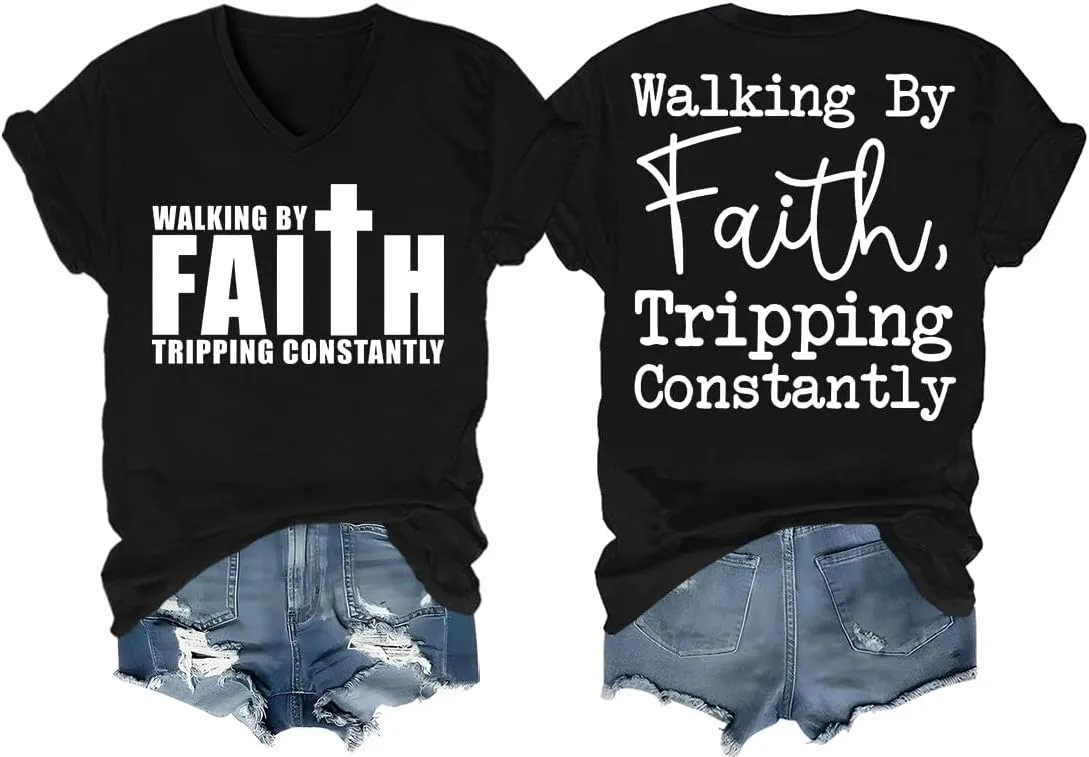 Футболка V-Neck Walking by Faith Tripping Constantly NACJOM
Футболка V-Neck Walking by Faith Tripping Constantly NACJOM
