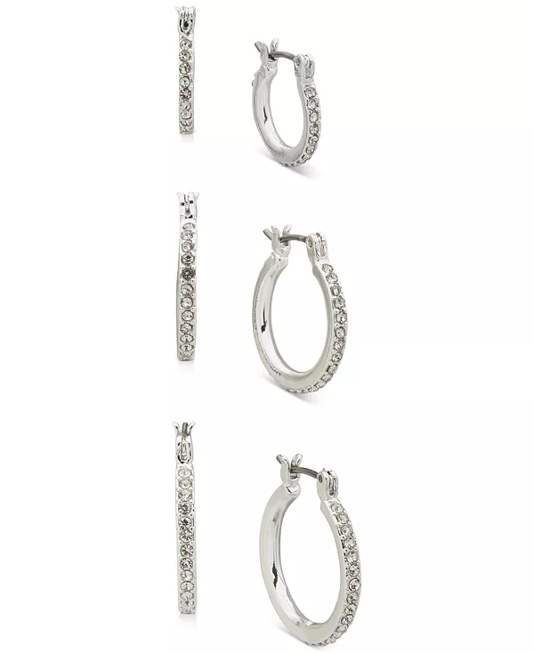 Комплект из 3 серег-колец с паве Anne Klein, silver
Комплект из 3 серег-колец с паве Anne Klein, silver