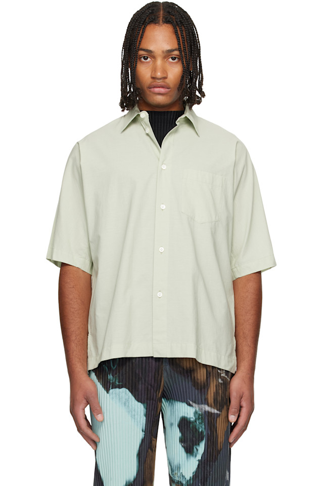 Homme Plissé Issey Miyake Зеленая обтекаемая рубашка
Homme Plissé Issey Miyake Зеленая обтекаемая рубашка