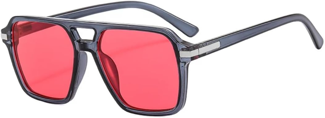 Винтажные квадратные солнцезащитные очки с двойной перемычкой для мужчин, градиентные зеркальные очки с защитой от УФ-излучения UV400 для женщин, в тренде UATXTAU, Grey Red
Винтажные квадратные солнцезащитные очки с двойной перемычкой для мужчин, градиентные зеркальные очки с защитой от УФ-излучения UV400 для женщин, в тренде UATXTAU, Grey Red