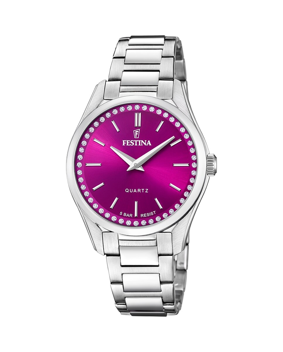 F20583/2 Женские часы Mademoiselle из стали и циферблата цвета фуксии Festina, серебро
F20583/2 Женские часы Mademoiselle из стали и циферблата цвета фуксии Festina, серебро