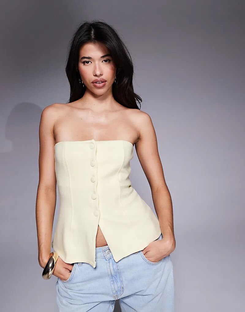 Топ-корсет ASOS DESIGN с застежкой на пуговицы и понте цвета пахты
Топ-корсет ASOS DESIGN с застежкой на пуговицы и понте цвета пахты