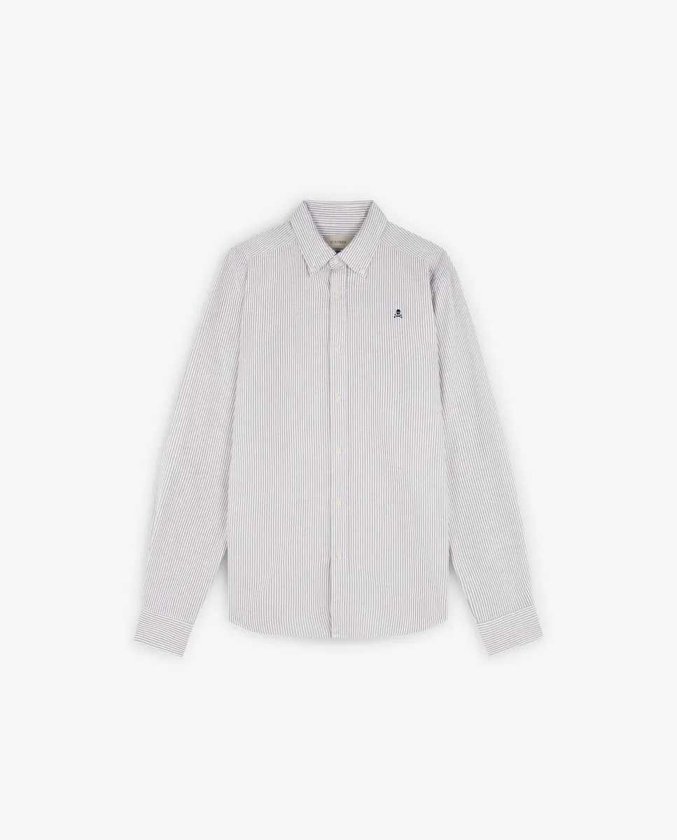 Мужская хлопковая рубашка в полоску Scalpers, бордовый
Мужская хлопковая рубашка в полоску Scalpers, бордовый