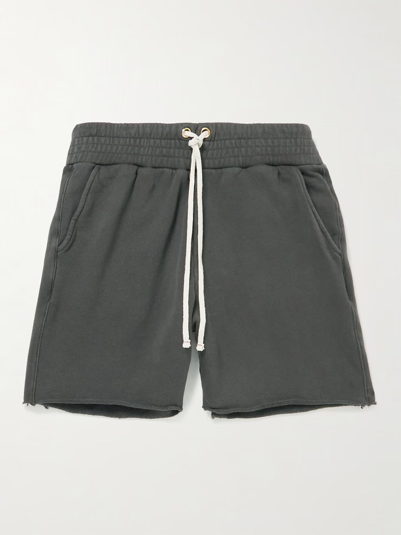 Шорты из хлопкового джерси с флисовой изнанкой, окрашенные в готовом виде, на завязках LES TIEN, серый 
Шорты из хлопкового джерси с флисовой изнанкой, окрашенные в готовом виде, на завязках LES TIEN, серый