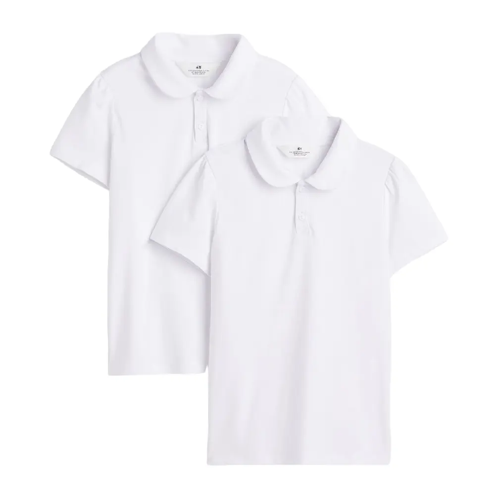 Комплект футболок H&M Kids Cotton Polo, 2 предмета, белый 
Комплект футболок H&M Kids Cotton Polo, 2 предмета, белый