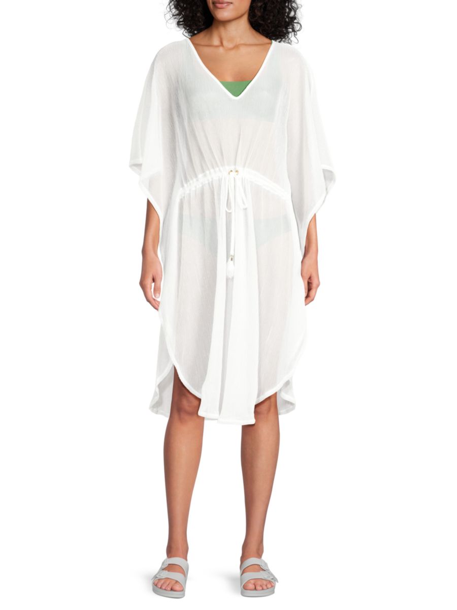 Прозрачное платье-туника Summer Breeze с V-образным вырезом Area Stars, белый 
Прозрачное платье-туника Summer Breeze с V-образным вырезом Area Stars, белый