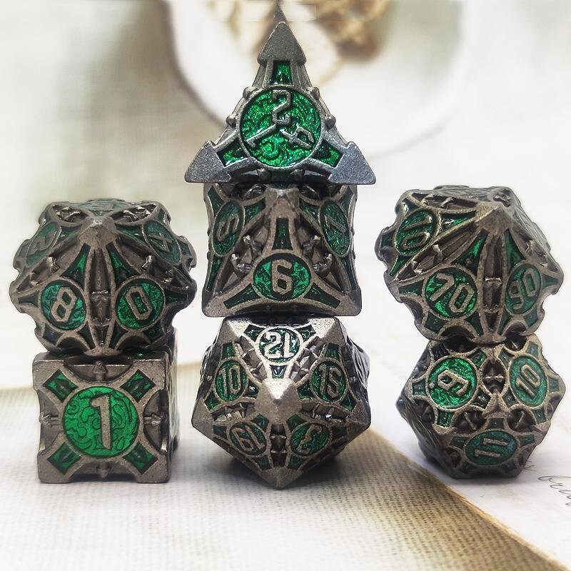 Rpg Dice Toxic Portal RGFK Набор из 7 металлических кубиков 
Rpg Dice Toxic Portal RGFK Набор из 7 металлических кубиков