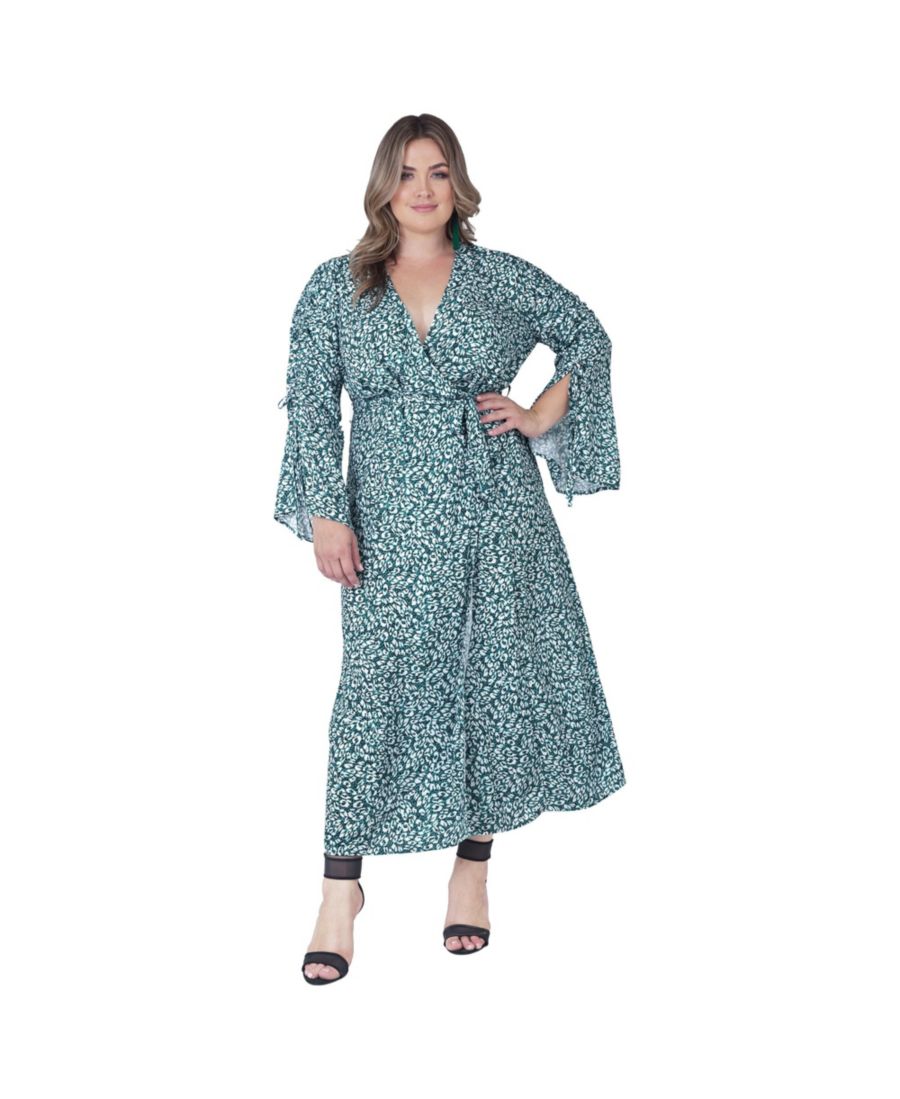 Платье-халат с длинными рукавами и сборками, большого размера, макси-длина Standards & Practices, Green leopard
Платье-халат с длинными рукавами и сборками, большого размера, макси-длина Standards & Practices, Green leopard