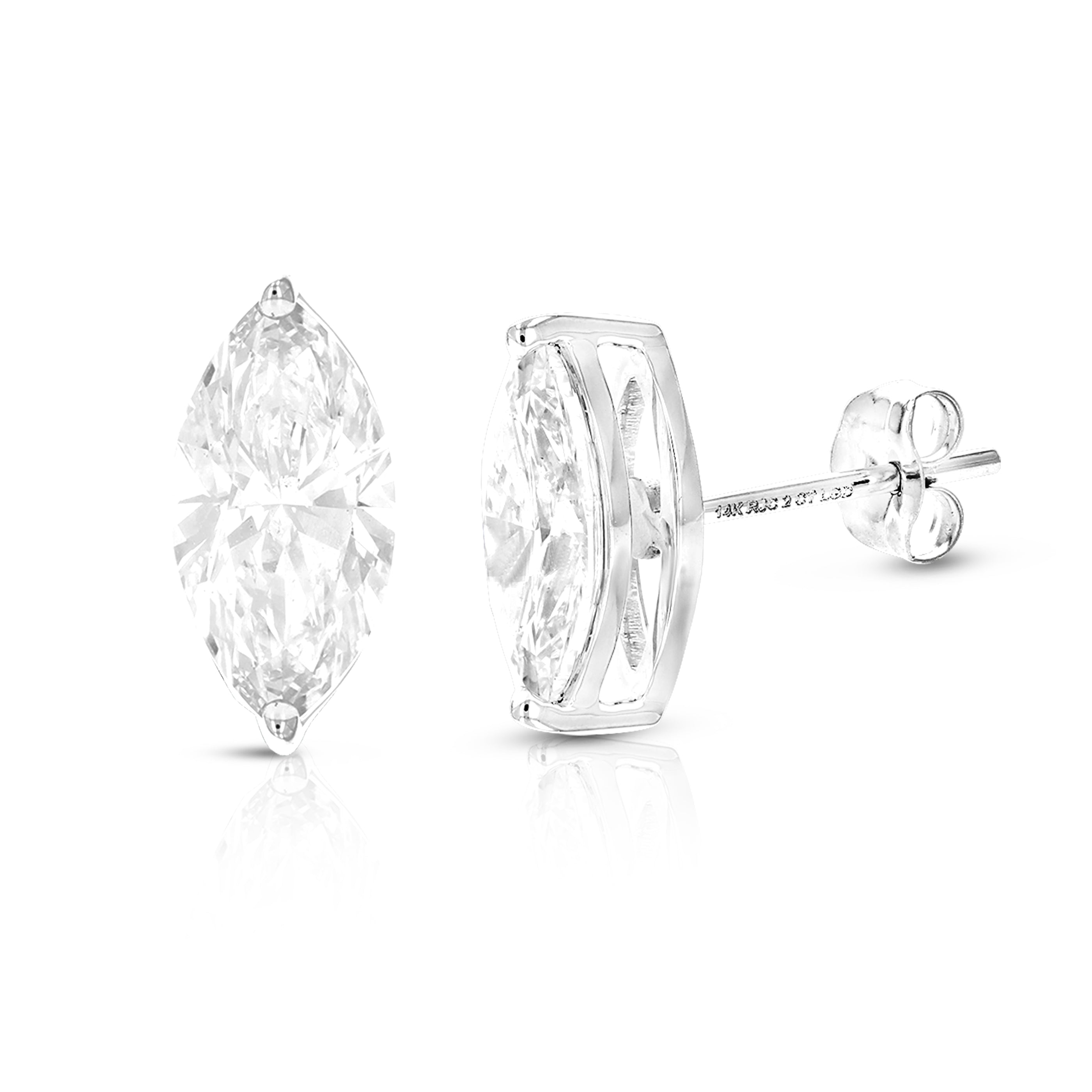 Серьги-гвоздики с 2-каратным выращенным в лаборатории бриллиантом огранки «маркиза» из 14-каратного золота с пуш-апами для женщин Vir Jewels, белый
Серьги-гвоздики с 2-каратным выращенным в лаборатории бриллиантом огранки «маркиза» из 14-каратного золота с пуш-апами для женщин Vir Jewels, белый