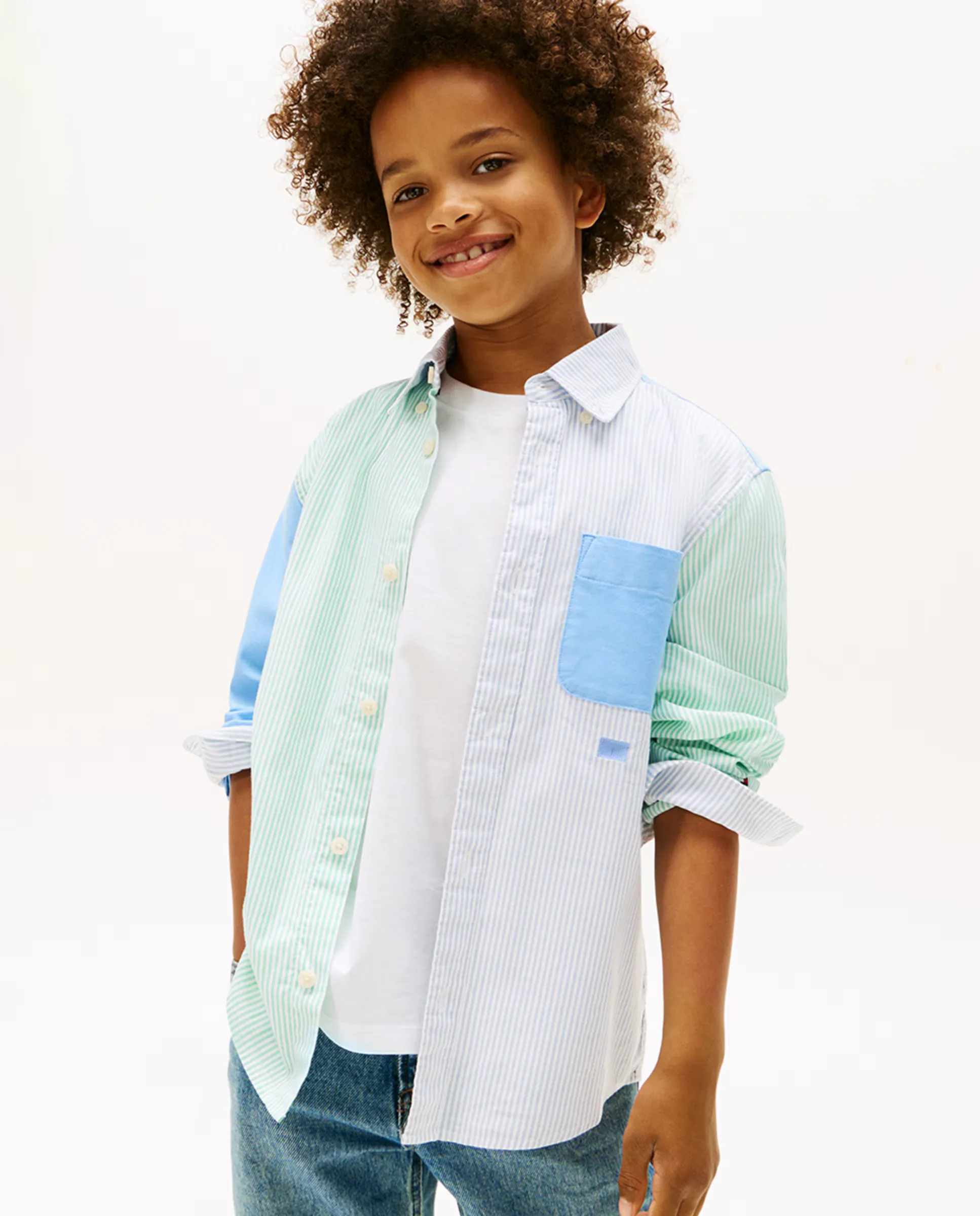 Детская рубашка с длинным рукавом в стиле колорблок Tommy Hilfiger, синий
Детская рубашка с длинным рукавом в стиле колорблок Tommy Hilfiger, синий