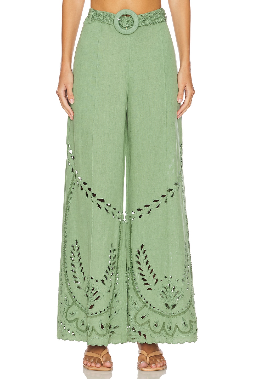 Расклешенные брюки с пряжкой на поясе Hemant And Nandita, зеленый
Расклешенные брюки с пряжкой на поясе Hemant And Nandita, зеленый