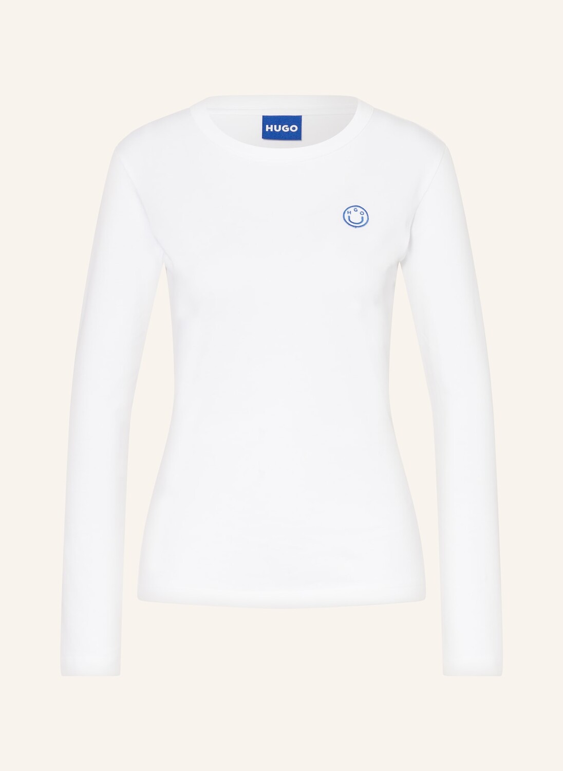 Лонгслив далирия HUGO BLUE, белый 
Лонгслив далирия HUGO BLUE, белый