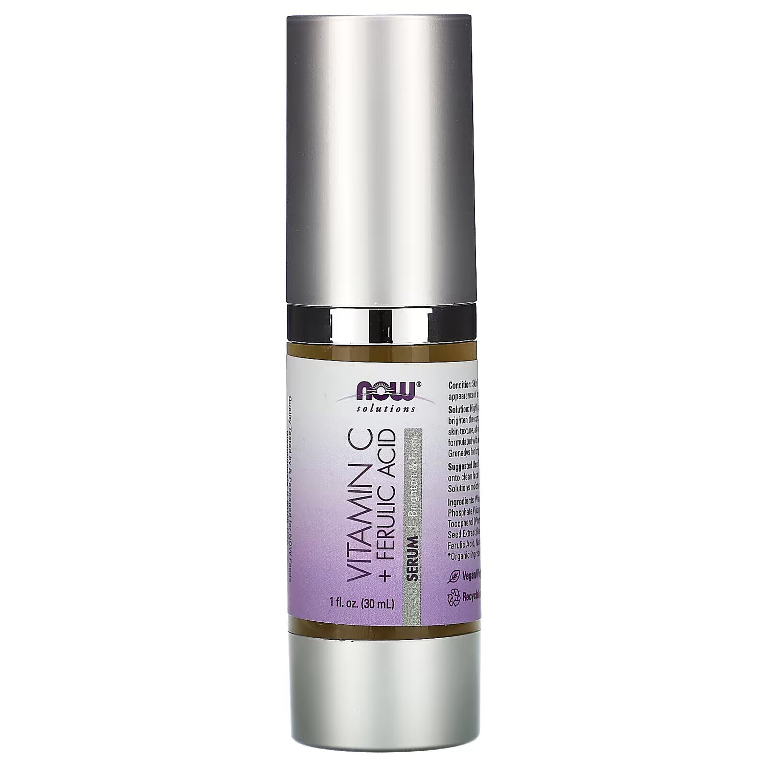 NOW Foods, Solutions, Сыворотка с витамином C и феруловой кислотой, 30 мл 
NOW Foods, Solutions, Сыворотка с витамином C и феруловой кислотой, 30 мл
