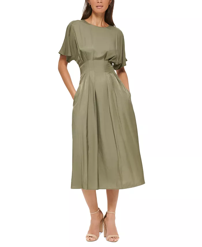 Женское платье миди с рукавами долман и затянутой талией kensie, зеленый
Женское платье миди с рукавами долман и затянутой талией kensie, зеленый