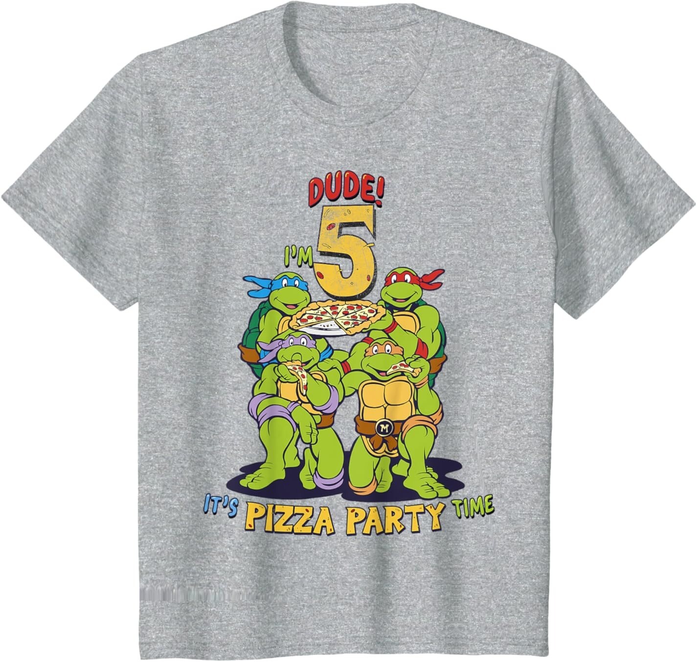 Футболка для подростков Teenage Mutant Ninja Turtles I'm 5 Dude Pizza Birthday Party, серый вереск
Футболка для подростков Teenage Mutant Ninja Turtles I'm 5 Dude Pizza Birthday Party, серый вереск