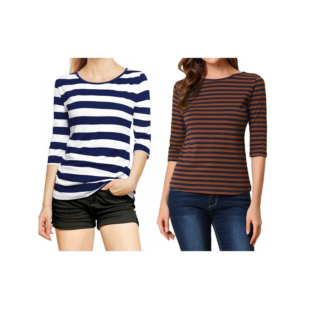 2 упаковки женских повседневных футболок с принтом и круглым вырезом с рукавами до локтя ALLEGRA K, цвет Blue And Brown Navy
2 упаковки женских повседневных футболок с принтом и круглым вырезом с рукавами до локтя ALLEGRA K, цвет Blue And Brown Navy