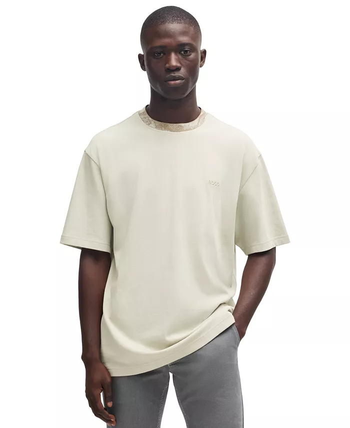 Мужская футболка с принтом на воротнике свободного кроя Hugo Boss, коричневый/бежевый
Мужская футболка с принтом на воротнике свободного кроя Hugo Boss, коричневый/бежевый