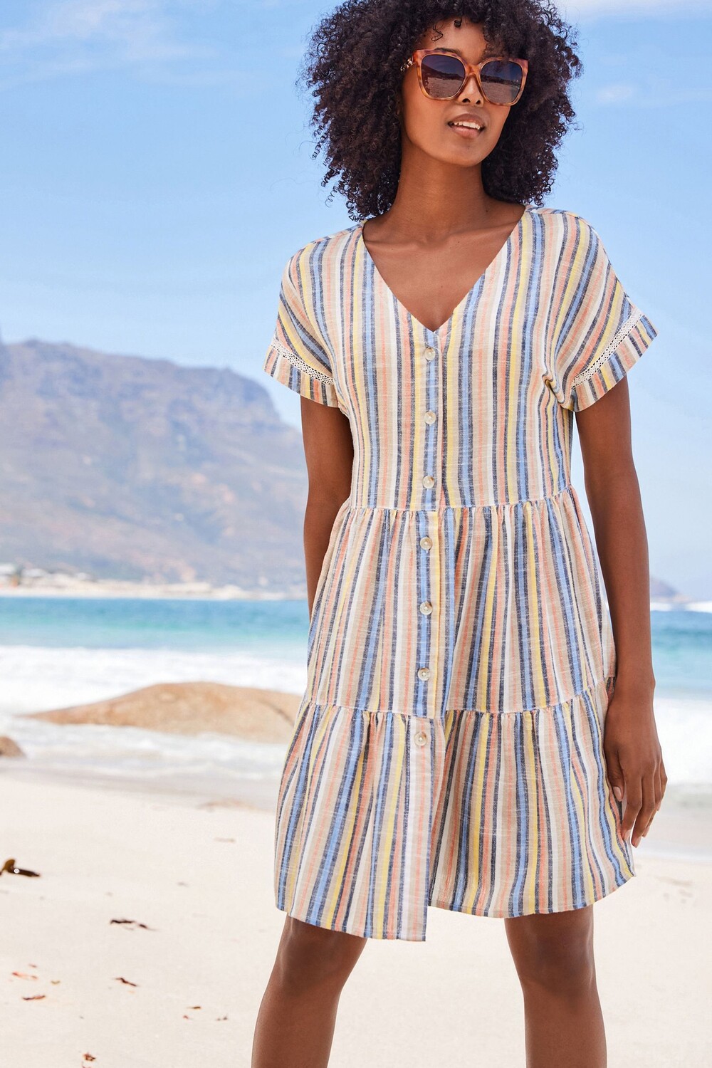 Каскадное мини-платье из смесового льна Next, мультиколор
Каскадное мини-платье из смесового льна Next, мультиколор