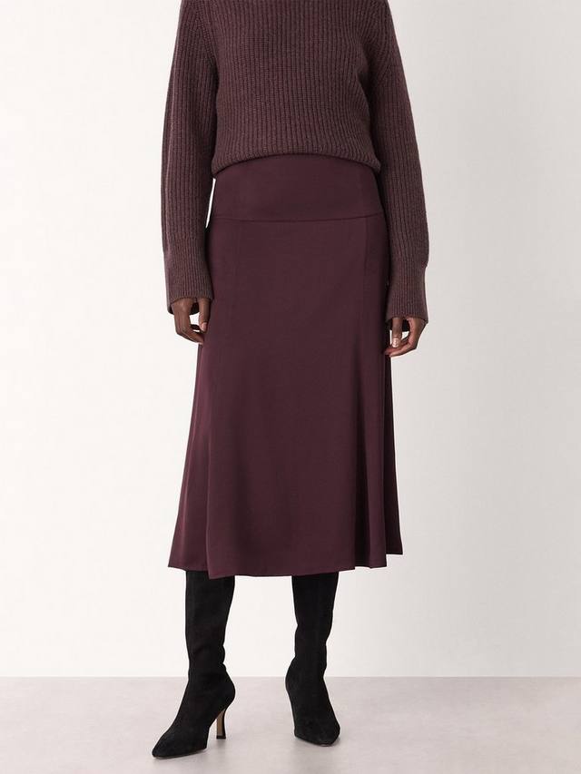 Сатиновая юбка миди с косым кроем Whistles, Burgundy
Сатиновая юбка миди с косым кроем Whistles, Burgundy