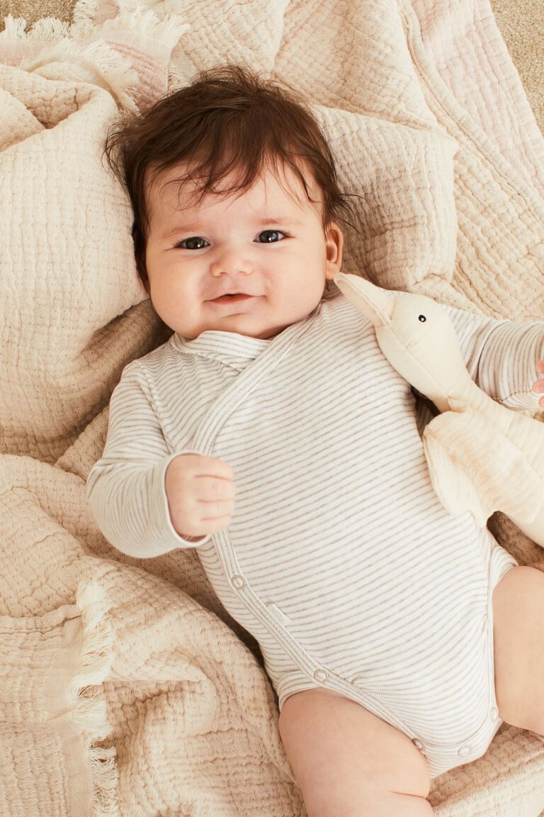 Комплект из 3 боди с длинными рукавами H&M, светло-бежевый/полосатый
Комплект из 3 боди с длинными рукавами H&M, светло-бежевый/полосатый