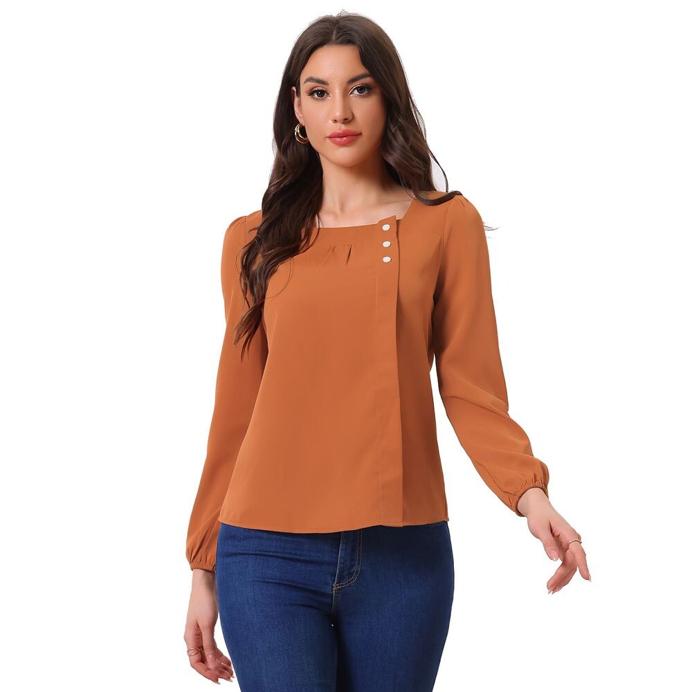 Женский повседневный однотонный топ с квадратным вырезом и декором пуговиц ALLEGRA K, цвет Brown Red
Женский повседневный однотонный топ с квадратным вырезом и декором пуговиц ALLEGRA K, цвет Brown Red