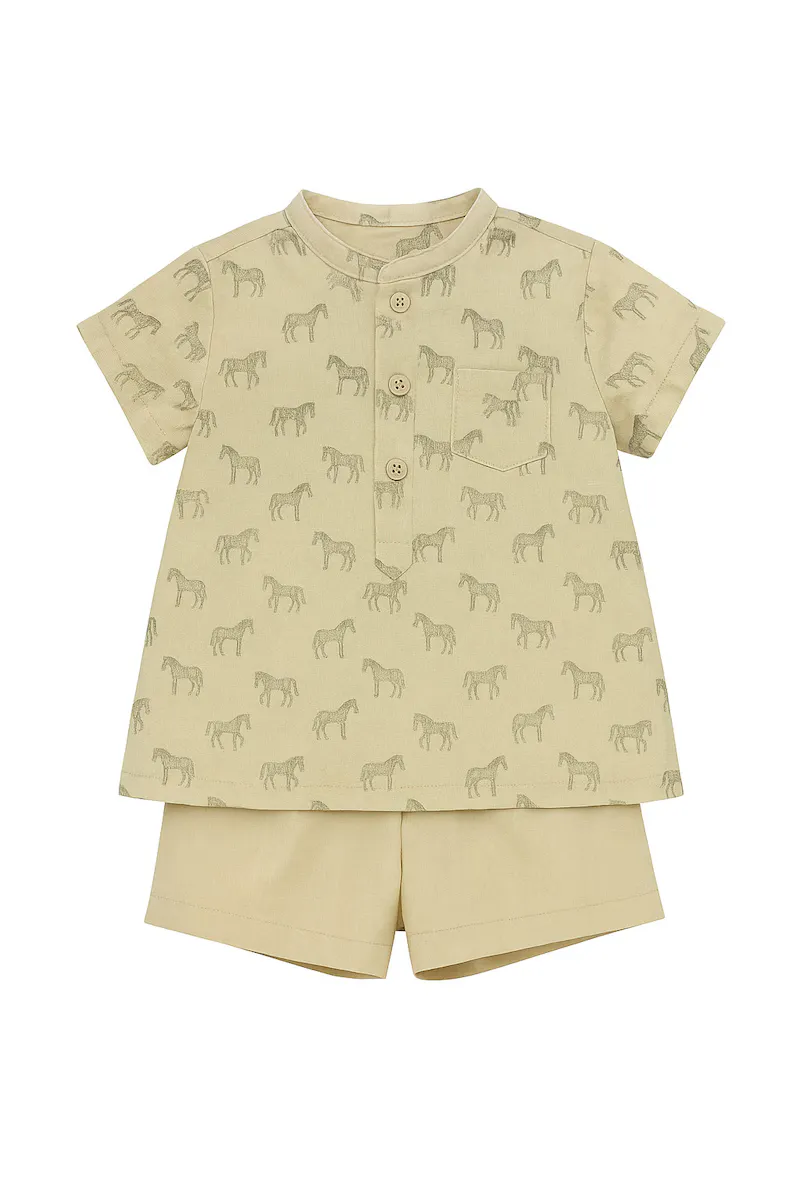 Детский комплект для мальчика из двух предметов с сафари-принтом BABIDÚ, бежевый
Детский комплект для мальчика из двух предметов с сафари-принтом BABIDÚ, бежевый