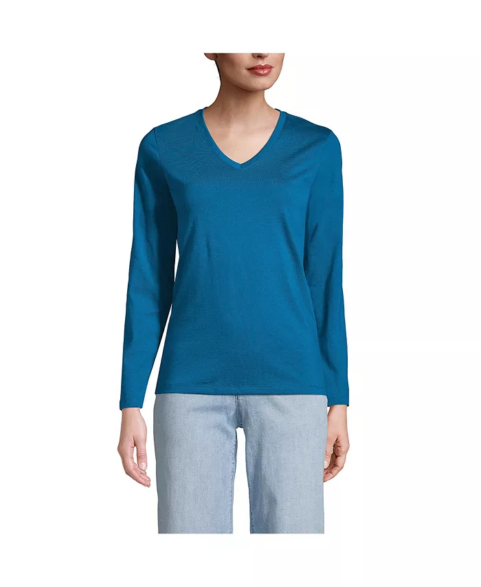 Женская свободная футболка Supima Cotton с длинным рукавом и V-образным вырезом Lands' End, синий
Женская свободная футболка Supima Cotton с длинным рукавом и V-образным вырезом Lands' End, синий