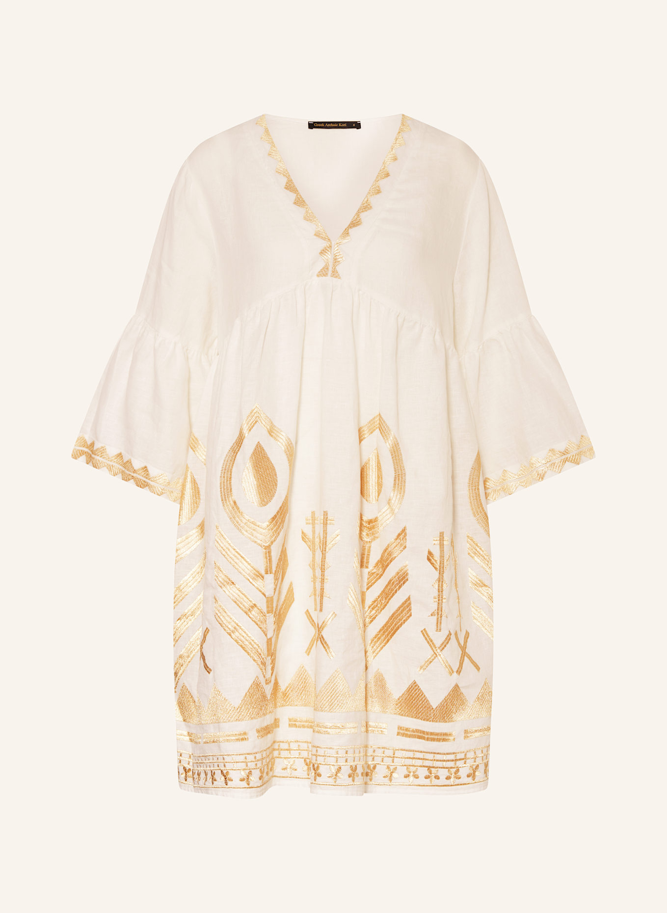 Пляжное платье из льна с перьями и рукавами 3/4 Greek Archaic Kori, мультиколор
Пляжное платье из льна с перьями и рукавами 3/4 Greek Archaic Kori, мультиколор