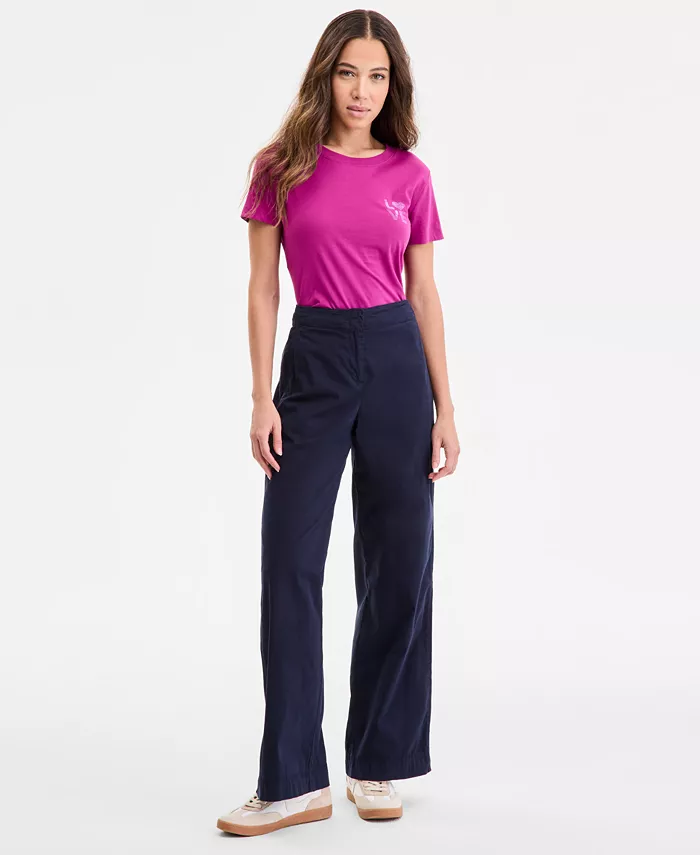 Женские брюки прямого кроя с высокой талией BOSS Orange, синий
Женские брюки прямого кроя с высокой талией BOSS Orange, синий