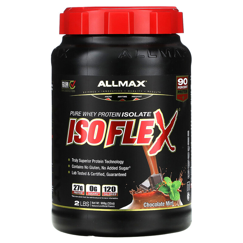 ALLMAX, Isoflex, чистый изолят сывороточного протеина, со вкусом шоколада и мяты, 908 г (2 фунта)
ALLMAX, Isoflex, чистый изолят сывороточного протеина, со вкусом шоколада и мяты, 908 г (2 фунта)