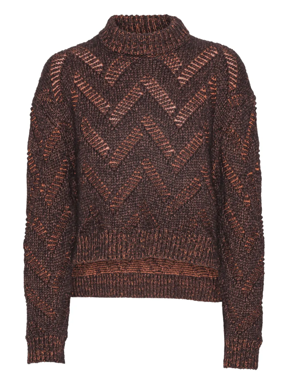 Свитер с высоким воротником и узором шеврон Henrik Vibskov, коричневый
Свитер с высоким воротником и узором шеврон Henrik Vibskov, коричневый