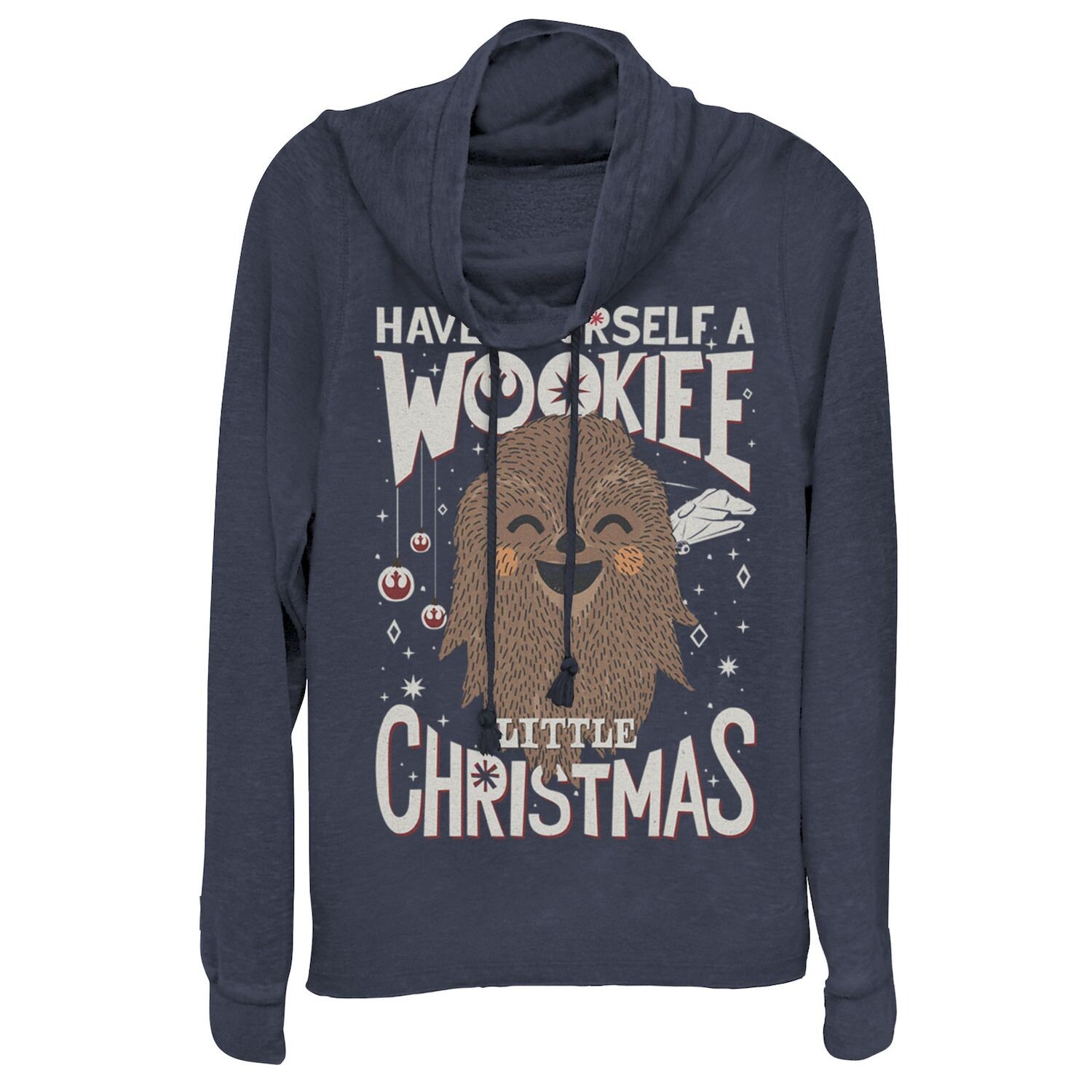 Пуловер с воротником-хомутом и рисунком «Звёздные войны» для юниоров «Устрой себе маленькое Рождество вуки» Star Wars, темно-синий
Пуловер с воротником-хомутом и рисунком «Звёздные войны» для юниоров «Устрой себе маленькое Рождество вуки» Star Wars, темно-синий