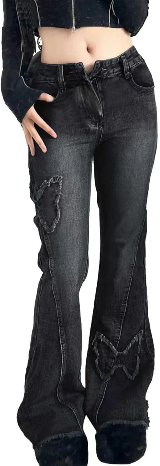 Женские джинсы Petite Flare Y2K с бабочками Sunidol
Женские джинсы Petite Flare Y2K с бабочками Sunidol