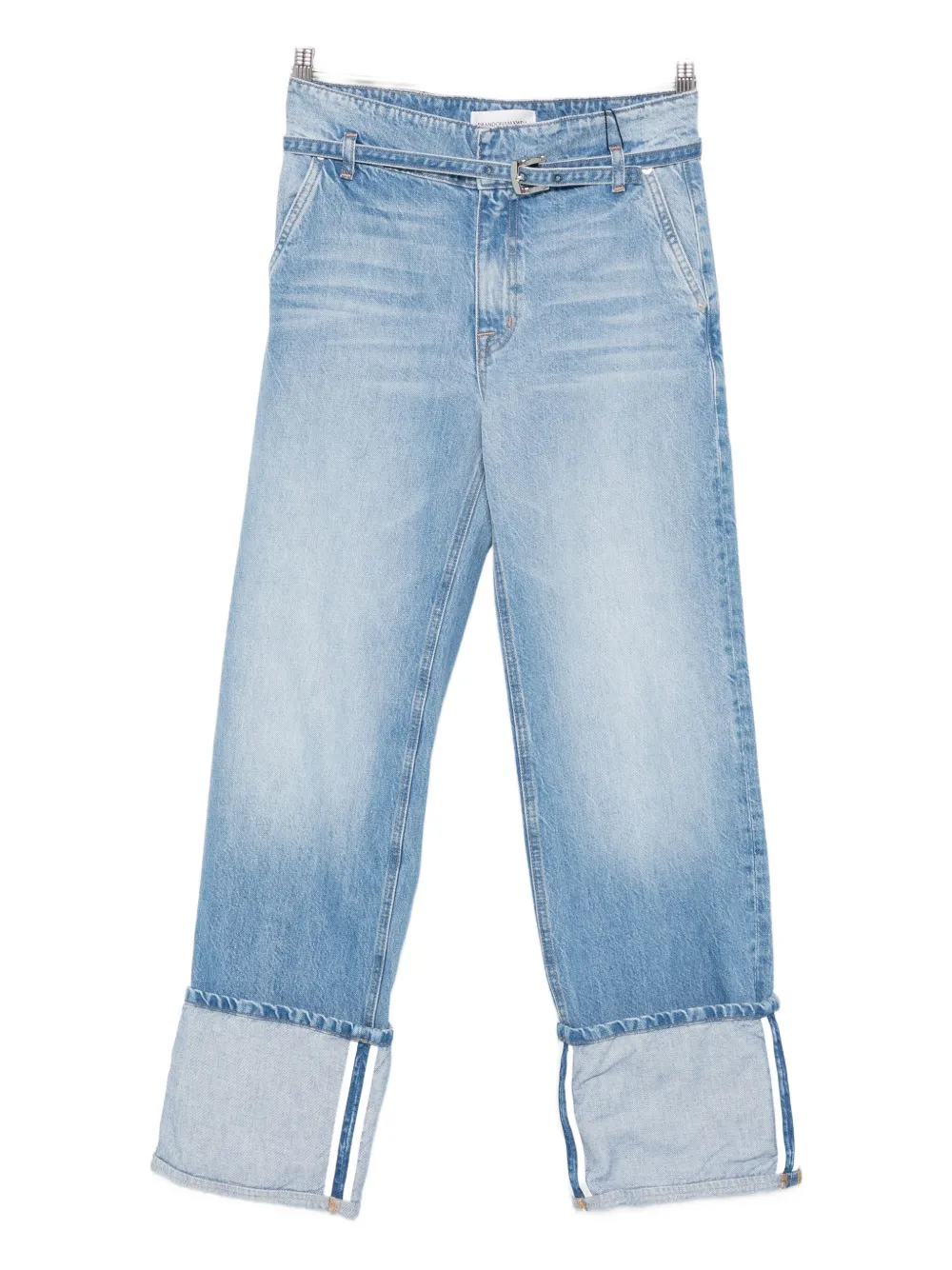 Джинсы из денима с манжетами и поясом Brandon Maxwell, синий
Джинсы из денима с манжетами и поясом Brandon Maxwell, синий