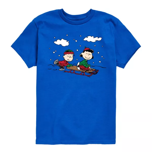 Футболка для мальчиков 8-20 лет с принтом "Лайнус и Люси катаются на санках" Peanuts Licensed Character, синий
Футболка для мальчиков 8-20 лет с принтом "Лайнус и Люси катаются на санках" Peanuts Licensed Character, синий