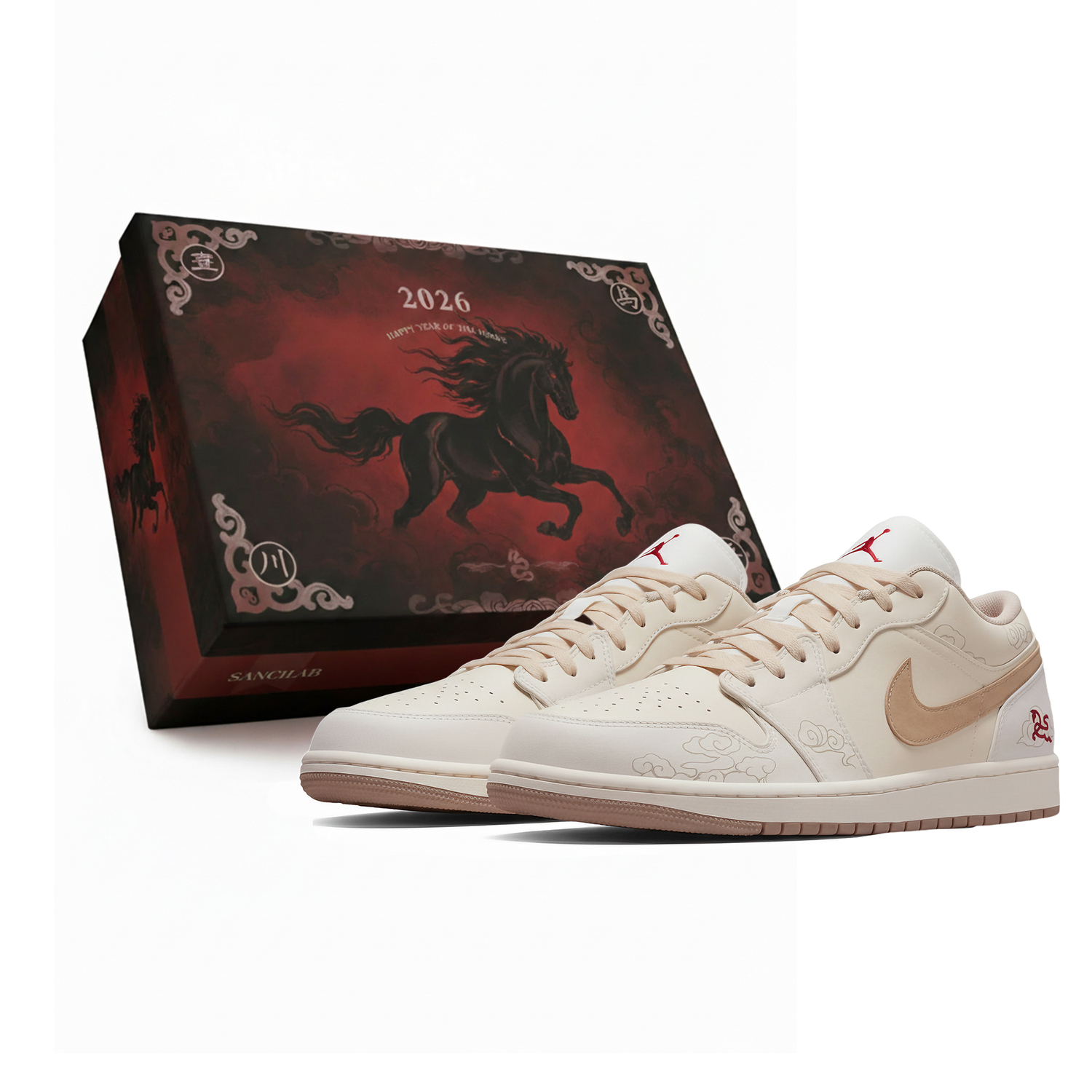 Jordan Air 1 Low Sail Three Times Laboratory, Horse Year, White Horse Seeking Cloud, Box Abrasion Resistant
Jordan Air 1 Low Sail Three Times Laboratory, Horse Year, White Horse Seeking Cloud, Box Abrasion Resistant