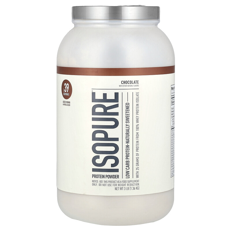 Isopure, Изолят сывороточного белка со вкусом натурального шоколада, 3 фунта (1361 г)
Isopure, Изолят сывороточного белка со вкусом натурального шоколада, 3 фунта (1361 г)