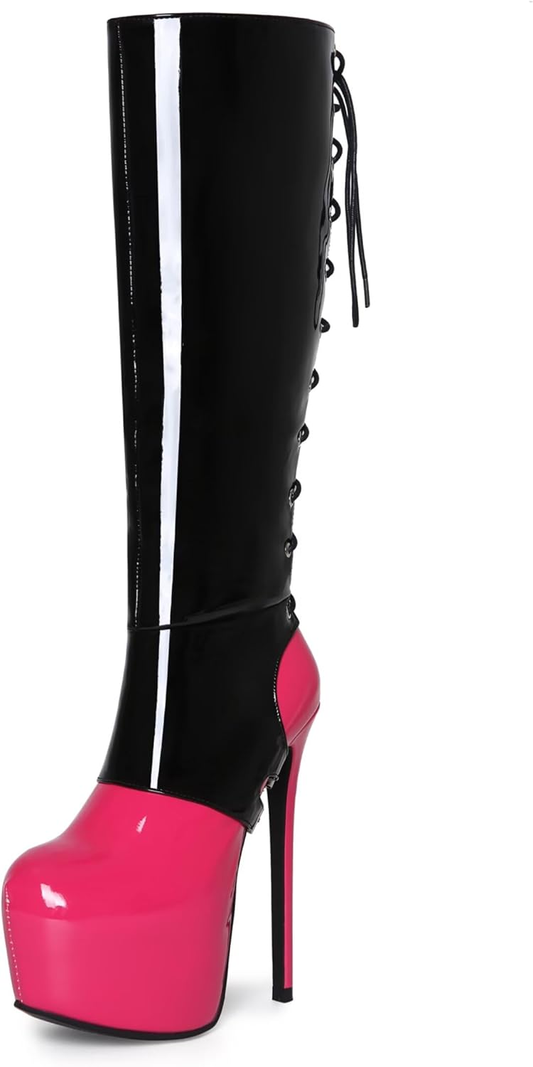 Женские и мужские высокие ботильоны Frankie Hsu Goth Sexy с платформой, ручной работы, на шпильке, до колена, черные и красные из лакированной кожи, в готическом и панк стиле, с широким голенищем большого размера, на шнуровке
Женские и мужские высокие ботильоны Frankie Hsu Goth Sexy с платформой, ручной работы, на шпильке, до колена, черные и красные из лакированной кожи, в готическом и панк стиле, с широким голенищем большого размера, на шнуровке