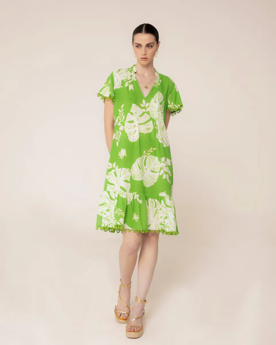 Короткое платье с тропическим принтом Niza, зеленый
Короткое платье с тропическим принтом Niza, зеленый